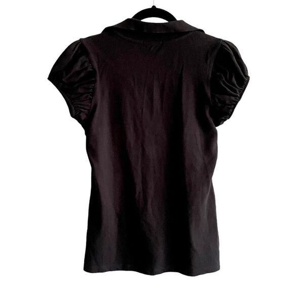 BURBERRY LONDON Black Pique Short Sleeve Casual Polo Shirt Collar Nova Check S - Picture 3 of 8